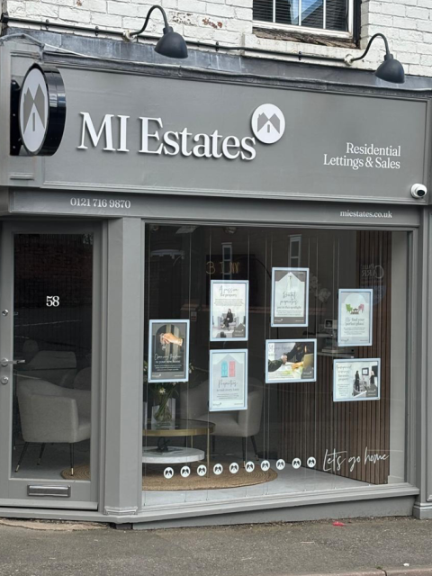 Claralight LED light pockets in estate agency window